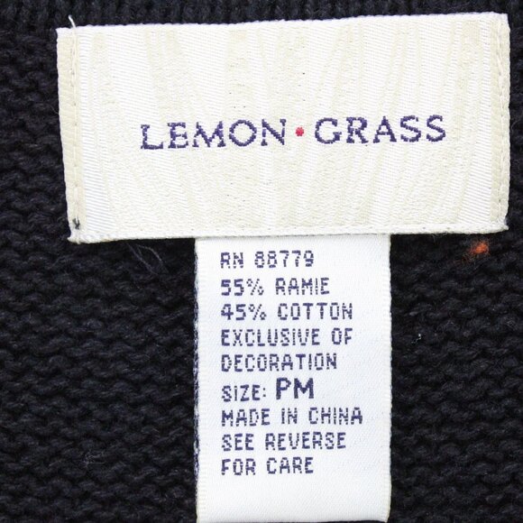 Vintage Lemon Grass Vest Womens Petite Black Halloween Theme Embroidered Size PM - Picture 6 of 9